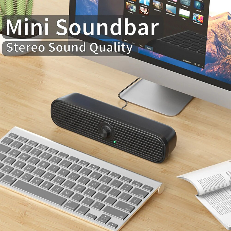 COOMAER Surround Desktop PC zvučnik Kućni stereo 3.5Aux USB Soundbar sustav Računalo TV Telefon HIFI Subwoofer Žičani Jak bas