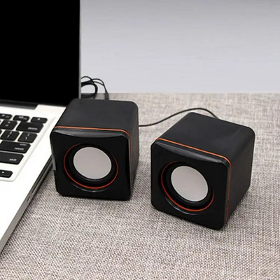 Computer Audio Plastic Small Speaker Portable Desktop Home Subwoofer 3.5mm Audio Jack Usb Powered Multimedia Pc Sound Box
