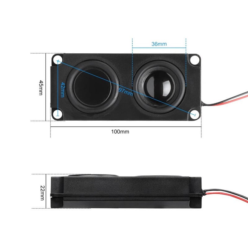 AIYIMA 2Pcs 45*100*22mm Mini Cavity Speaker 4 8 Ohm 5W Speaker Unit For Industrial Computer Projector Display Advertising