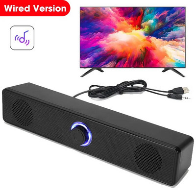 PC Soundbar Juhtmega ja juhtmevaba Bluetooth-kõlar USB-toitega heliriba sülearvutile PC-teatritelerile Aux 3,5 mm