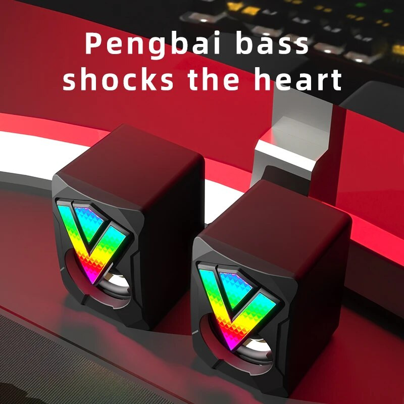 Staliniai kompiuteriai Garsiakalbis HIFI stereo mikrofonas Garso kompiuterio garsiakalbis USB laidinis Caixa De Som su LED lempute