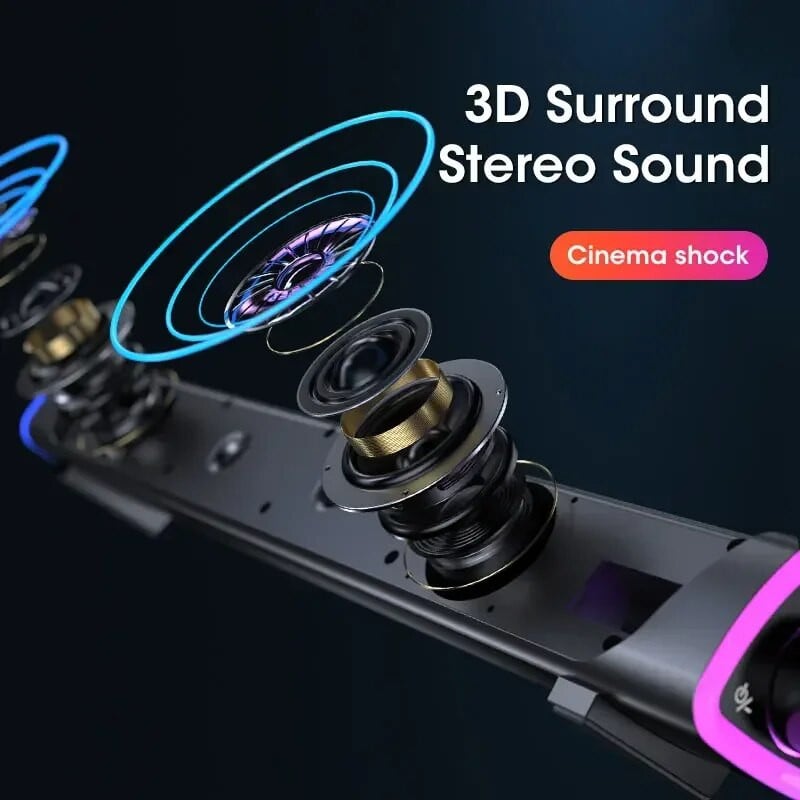 Bežična traka zvučnika za stolno računalo 9D stereo zvuk subwoofer Bluetooth zvučnik za prijenosno računalo LED žičani zvučnik