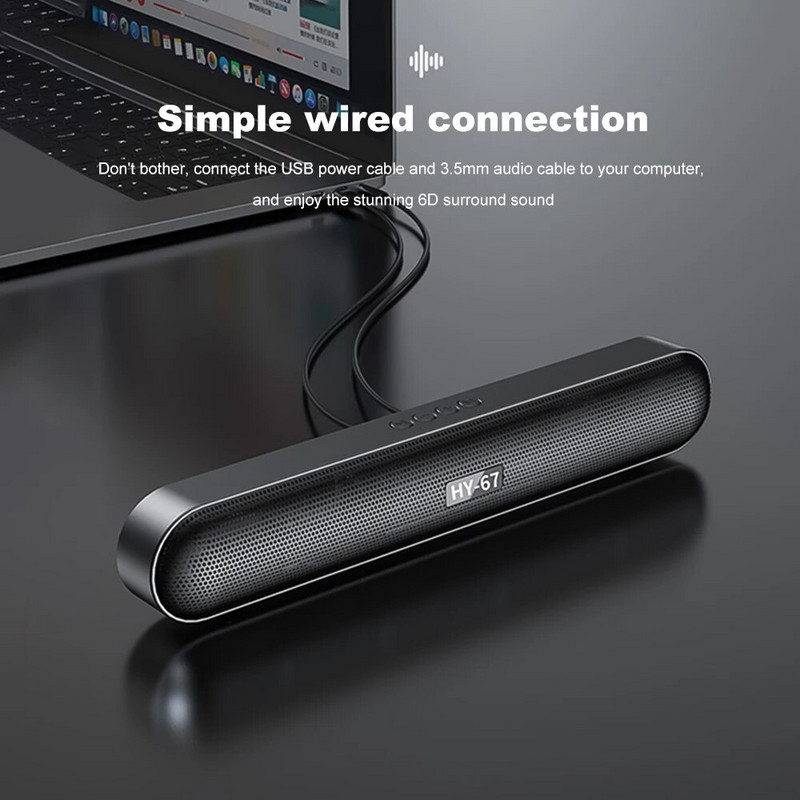 PC Soundbar Bežični 6D Surround zvučnik Bluetooth 5.0 Kućni žičani Računalni Stereo Subwoofer Sound Bar PC Laptop Kazalište TV Aux