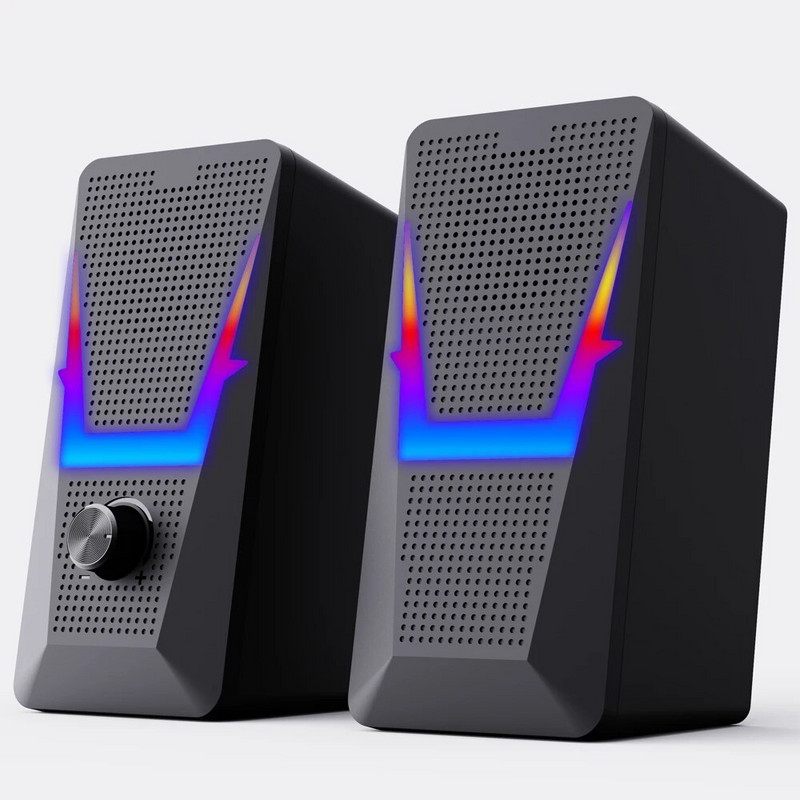 2.0 zvučnik s RGB svjetlom Subwoofer Sound Box Mini prijenosni zvučnik za PC igrače/Računalo/TV/Telefon/Laptop