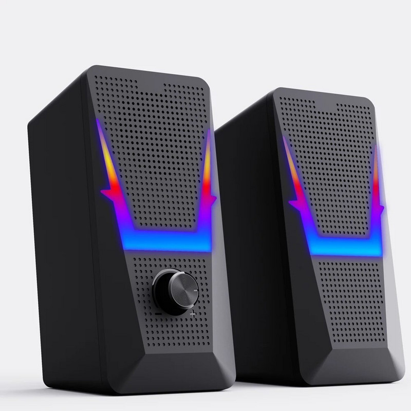 2.0 zvučnik s RGB svjetlom Subwoofer Sound Box Mini prijenosni zvučnik za PC igrače/Računalo/TV/Telefon/Laptop