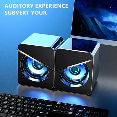 Difuzor mini pentru computer Difuzoare cu fir USB Sunet stereo 3D Difuzor surround Subwoofer Audio pentru PC, laptop, notebook, difuzor