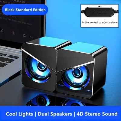 Difuzor mini pentru computer Difuzoare cu fir USB Sunet stereo 3D Difuzor surround Subwoofer Audio pentru PC, laptop, notebook, difuzor