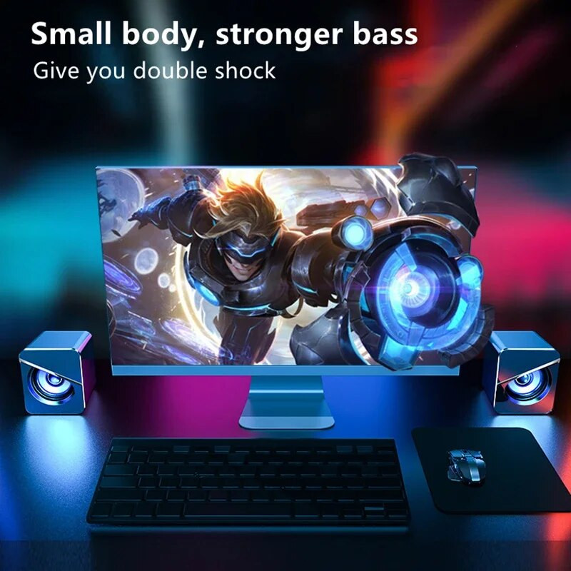 Difuzor mini pentru computer Difuzoare cu fir USB Sunet stereo 3D Difuzor surround Subwoofer Audio pentru PC, laptop, notebook, difuzor