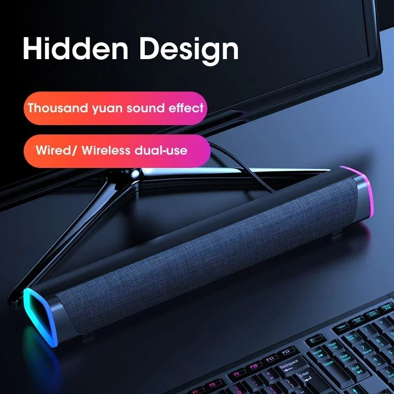 Vezeték nélküli asztali számítógép hangszórósor 9D sztereó hang mélynyomó Bluetooth hangszóró laptop notebook PC-hez LED vezetékes hangszóró