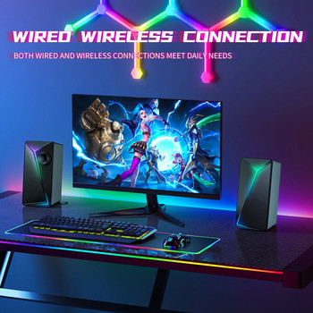 НОВ PC Компютър USB кабелен високоговорител с RGB желязна мрежа Лазерен субуфер Стерео преносим геймърски лаптоп Високоговорител