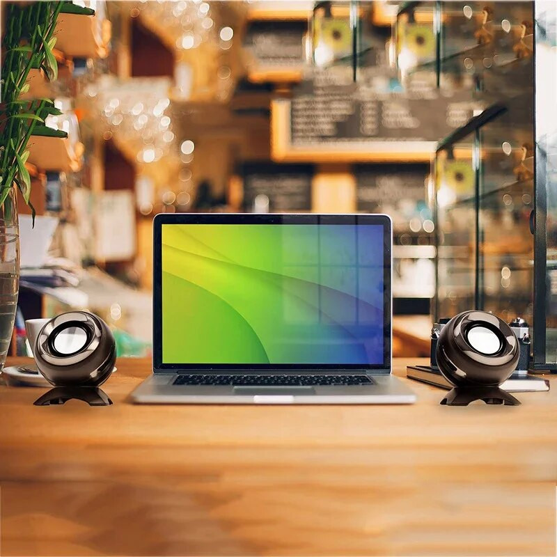 USB AUX laidinis mini kompiuterio garsiakalbis Žemųjų dažnių stereofoninis garsiakalbis nešiojamam staliniam telefonui 6 W Galingas garso daugialypės terpės garsiakalbis