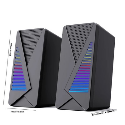 COOMAER RGB kõlarid Anvil Aux 3,5 mm Bluetooth Stereo Surround Music Gaming Sound Bar arvuti lauaarvuti kõlaritele