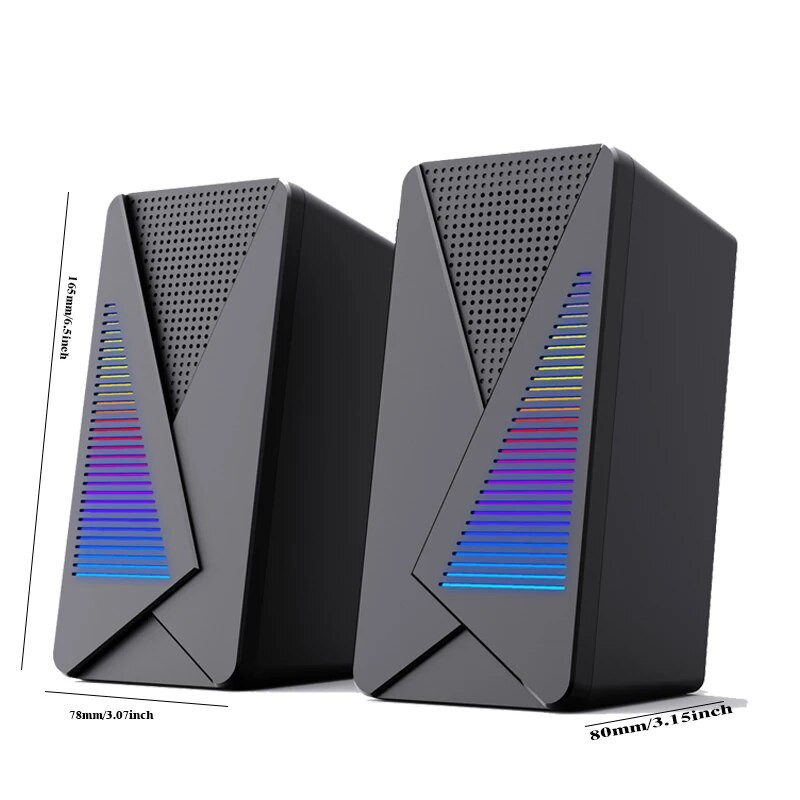 COOMAER RGB kõlarid Anvil Aux 3,5 mm Bluetooth Stereo Surround Music Gaming Sound Bar arvuti lauaarvuti kõlaritele