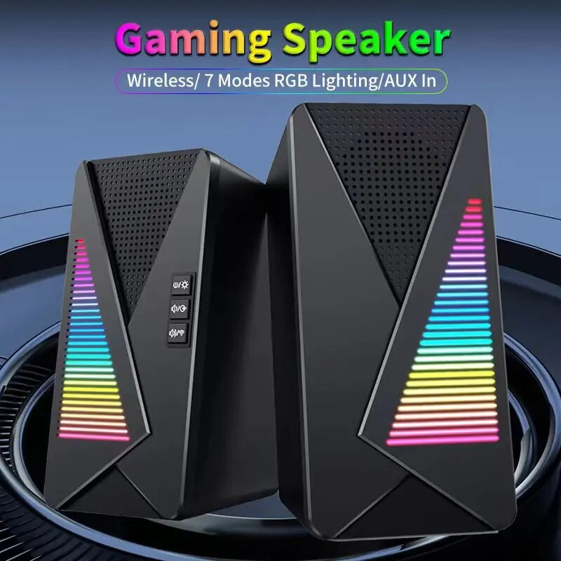 COOMAER RGB kõlarid Anvil Aux 3,5 mm Bluetooth Stereo Surround Music Gaming Sound Bar arvuti lauaarvuti kõlaritele