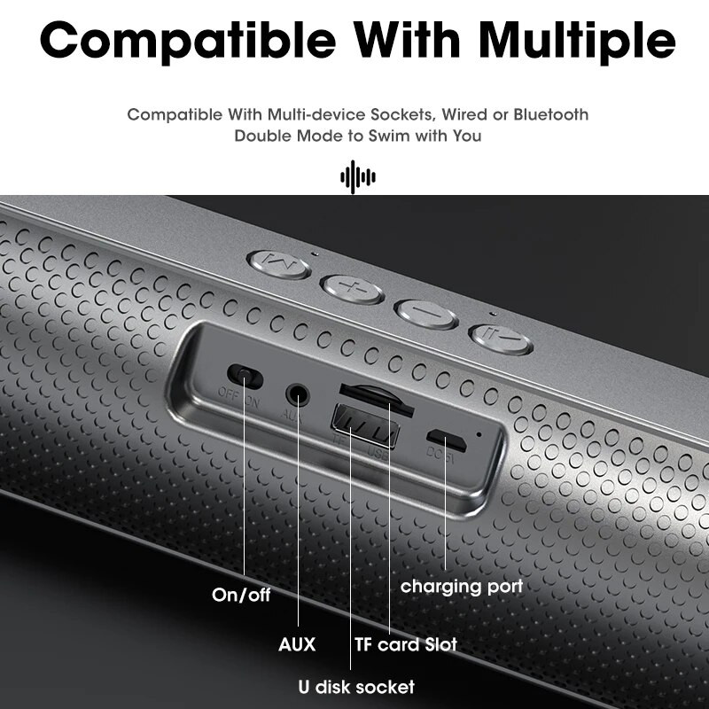 Nešiojamas namų kino aidas sieninis 3D stereofoninis belaidis žemųjų dažnių garsiakalbis RGB LED spalvinga blykstė Barra De Sonido Para TV Bluetooth garsiakalbis