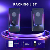 Snažni bas USB prijenosno računalo Stereo zvučnici RGB svjetlo Žičani prijenosni pune frekvencije Desktop PC Laptop Subwoofer