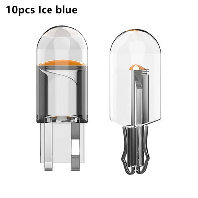 10x 2022 Naujas W5W Led T10 automobilio žibintas COB stiklas 6000K baltas automobilių automobilių valstybinio numerio lempa kupolo šviesos skaitymas DRL lemputės stilius