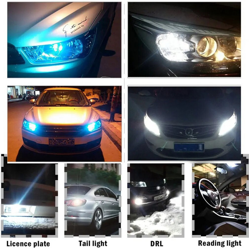 10x 2022 Naujas W5W Led T10 automobilio žibintas COB stiklas 6000K baltas automobilių automobilių valstybinio numerio lempa kupolo šviesos skaitymas DRL lemputės stilius