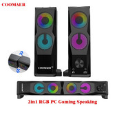 COOMAER 2u1 zvučnici za PC igre Anvil Aux 3.5mm USB Stereo 2.0 Subwoofer Soundbar Za prijenosna računala Smartphones Desktop Computer Player
