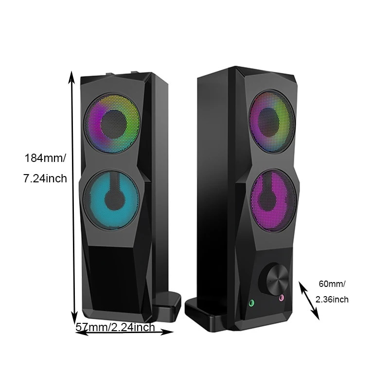 COOMAER 2u1 zvučnici za PC igre Anvil Aux 3.5mm USB Stereo 2.0 Subwoofer Soundbar Za prijenosna računala Smartphones Desktop Computer Player