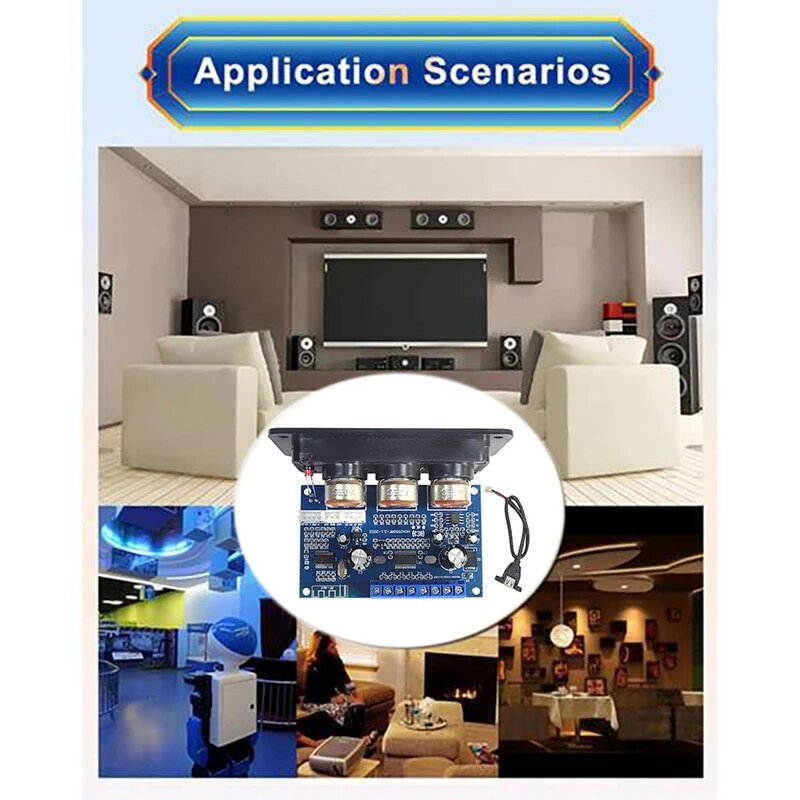 Najbolje ponude 2.1-kanalna ploča za digitalno pojačalo + AUX audio kabel 2X25w+50W BT5.0 ploča za pojačalo subwoofera klase D DC12-20V