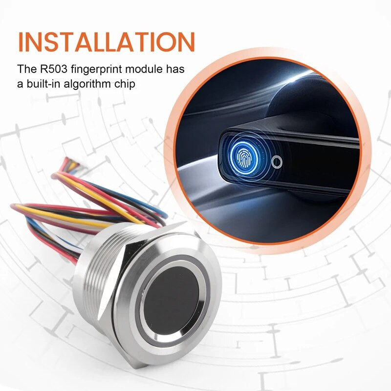 R503 Circular rotund RGB Indicator inel Control LED DC3.3V MX1.0-6Pin Modul capacitiv de amprentă Scanner cu senzor