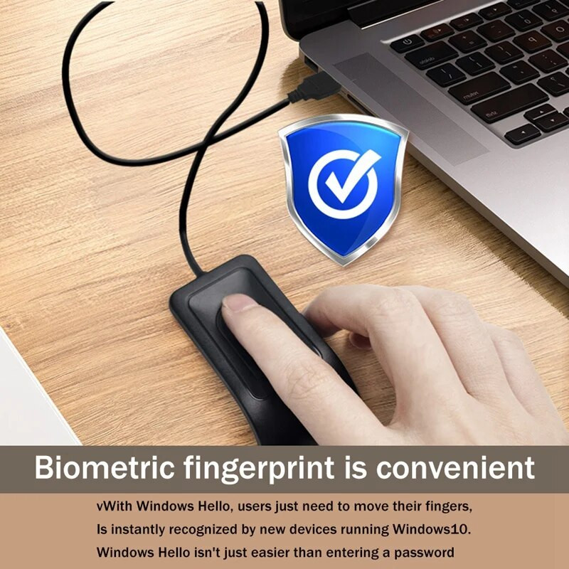 Negru USB Cititor de amprentă Computer Recunoașterea amprentei Boot Software Blocare Cititor de amprentă Pentru Laptop Desktop