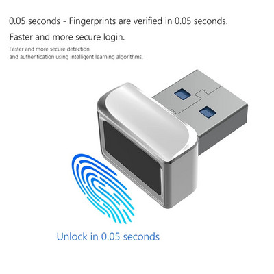（U6）USB четец на пръстови отпечатъци за Windows 11 10 8 7 Hello Ключ за сигурност Биометричен скенер Сензор Донгъл Модул за незабавен достъп