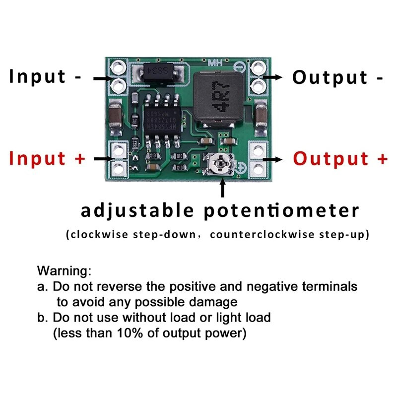 12 tk MP1584 DC-DC astmelise toiteallika moodul 3A reguleeritav Buck-muundur Arduino jaoks Asenda LM2596 24V 12V 5V 3V