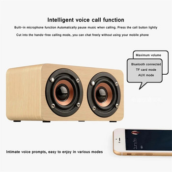 Φορητό ξύλινο ηχείο Bluetooth HIFI Stereo Sound Χειροποίητο ρετρό ασύρματο ηχείο με στήλη MIC TF AUX Play Computer