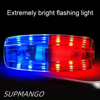 Червена синя LED предупредителна светлина за рамо Полицейска щипка за рамо Светлина Санитарен работник Безопасност Патрулна аларма Светкавичен сигнал Строб лампа