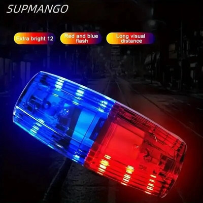 Piros, kék LED vállra figyelmeztető lámpa Rendőrség vállcsipesz lámpa Higiéniai munkás biztonsági járőr riasztó villanó jelző villogó lámpa