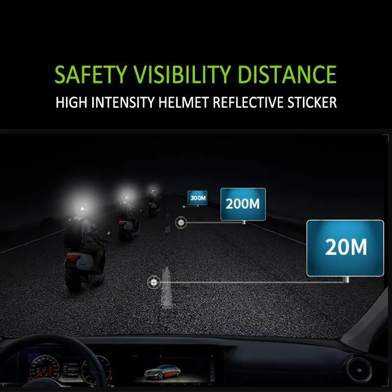 Retro atstarojošās svītras uzlīmes motociklu ķiverei, 2 loksnes 7 cm * 2 cm * 4 gab. Balta augstas redzamības atstarotāja brīdinājuma zīme