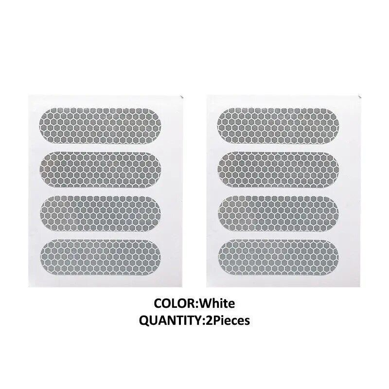 Retro atstarojošās svītras uzlīmes motociklu ķiverei, 2 loksnes 7 cm * 2 cm * 4 gab. Balta augstas redzamības atstarotāja brīdinājuma zīme