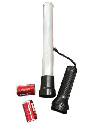 54cm*4cm външна бяла твърда PVC тръба Трафик палка LED предпазен сигнал Предупреждение Мигащи предупредителни светлини Концертни аплодисменти