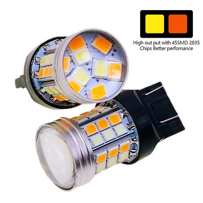 1157 BAY15D/7443 T20/3157 T25 2835 45SMD LED kétszínű autó DRL irányjelző hátrameneti lámpa féklámpa szélesség visszajelző automatikus lámpa