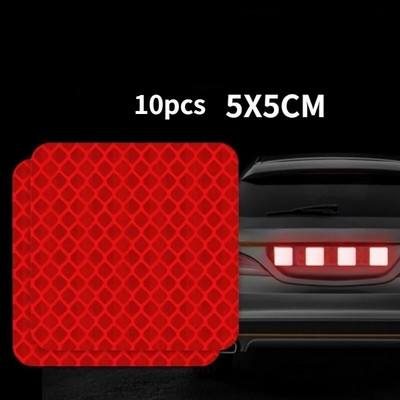 10 tk auto helkurkleebis öise hoiatusmärgi jaoks liiklusohutuse auto helkurlint helendav auto kaitseraua helkurmaterjal