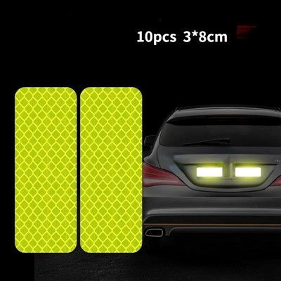 10 tk auto helkurkleebis öise hoiatusmärgi jaoks liiklusohutuse auto helkurlint helendav auto kaitseraua helkurmaterjal
