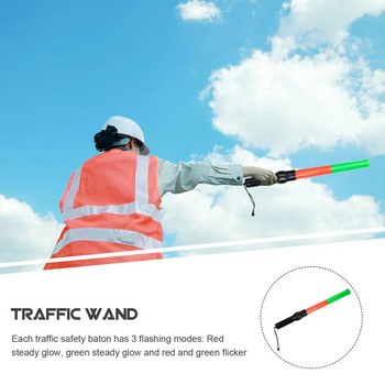 Ράβδος κυκλοφορίας Ασφάλεια κυκλοφορίας Κόκκινο πράσινο φως Led Traffic Air Marshaling Προειδοποίηση ιμάντα καρπού Lanyard Parking Attendant Traffic