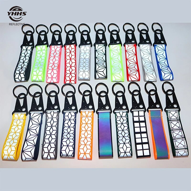 Reflexné kľúčenky s vysokou viditeľnosťou, reflexný prívesok, bezpečnostná značka premávky na nočnú cyklistiku, taška, príslušenstvo, kľúčenky do auta 10 cm