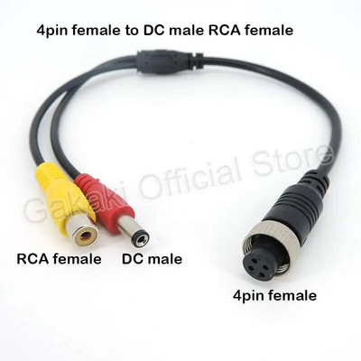 Aviation Head M12 4Pin muški ženski na BNC DC RCA MUŠKI ŽENSKI produžni konektor Kabelski adapter za sigurnosnu CCTV kameru