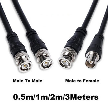 BNC мъжки към мъжки женски адаптер с двойна глава Кабел 0.5M 1m 2m 3meter видео конектор удължителен кабел за опашка за tv CCTV камера