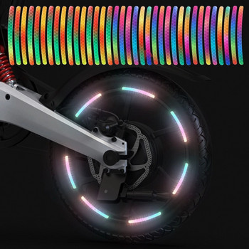 Светлоотразителни ленти за главина на колелото на автомобила Джанта за гуми Цветен стикер Предупреждение за нощно шофиране Декорация Флуоресцентна защитна светлоотразителна лента