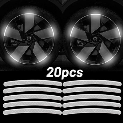 Automobilio rato stebulės šviesą atspindinčios juostelės Padangos ratlankiai Spalvingas lipdukas Naktinis važiavimas Įspėjimas Dekoracija Fluorescencinė saugos šviesą atspindinti juosta