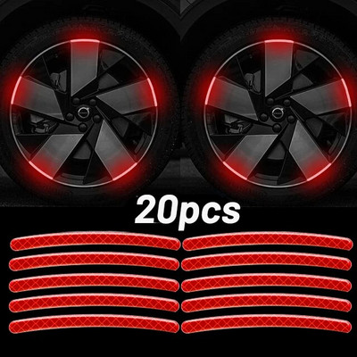 Automobilio rato stebulės šviesą atspindinčios juostelės Padangos ratlankiai Spalvingas lipdukas Naktinis važiavimas Įspėjimas Dekoracija Fluorescencinė saugos šviesą atspindinti juosta