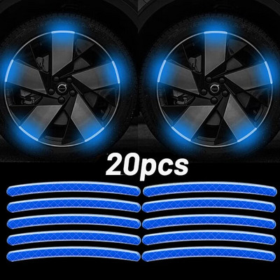 Automobilio rato stebulės šviesą atspindinčios juostelės Padangos ratlankiai Spalvingas lipdukas Naktinis važiavimas Įspėjimas Dekoracija Fluorescencinė saugos šviesą atspindinti juosta