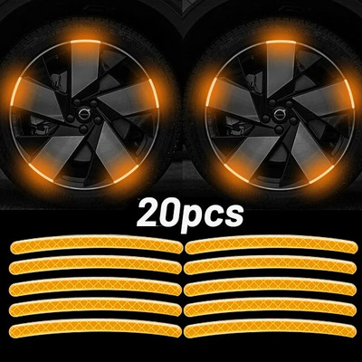 Automobilio rato stebulės šviesą atspindinčios juostelės Padangos ratlankiai Spalvingas lipdukas Naktinis važiavimas Įspėjimas Dekoracija Fluorescencinė saugos šviesą atspindinti juosta