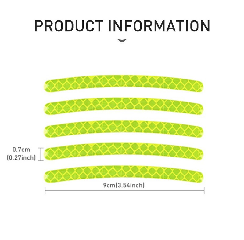 Automobilio padangos ratlankio lipdukas Automobilį atspindintis lipdukas Kelio saugos šviečiančios juostelės rato stebulės apdaila, skirta transporto priemonėms motociklams dviračiams