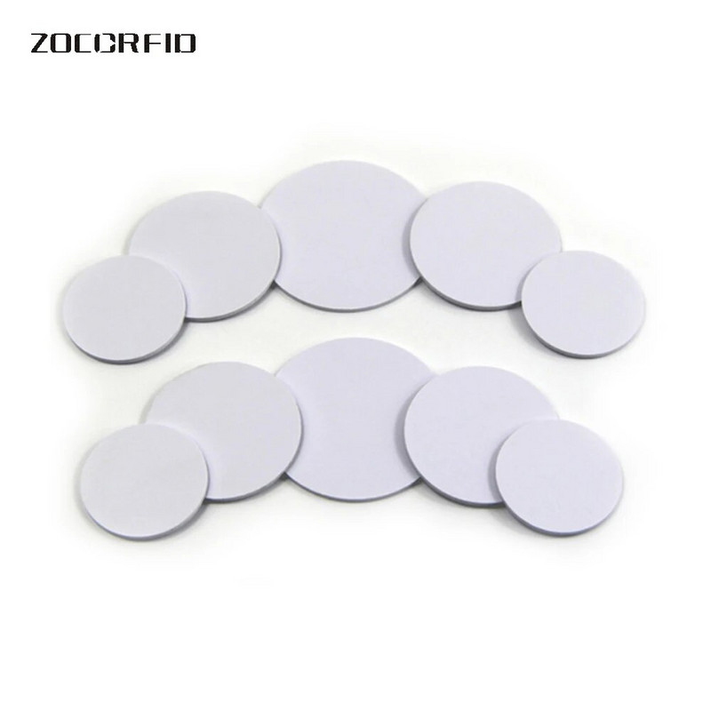 10 бр./лот 13.56 MHZ/125 KHZ RFID етикет за монети 30/25/20 mm диаметър намотка ултра тънък NFC маркер за монети