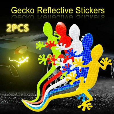 2vnt Automobilių šviesą atspindintis lipdukas saugos įspėjimas Gecko Strip Light Reflector Mark Automobiliai Automobilių išorės priedai Įspėjimas apie naktinį vairavimą